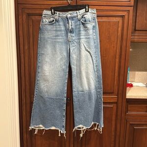 MOTHER superior the tomcat roller fray wide leg Jean sz 32 , 100% cotton